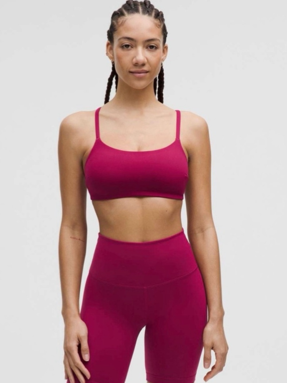 NWT Lululemon Wunder Train Strappy Racer Bra *Light Support Magenta Smoke